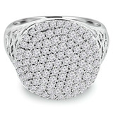 1 CTW Round Diamond Cluster Cocktail Ring in 14K White Gold (MDR140065)