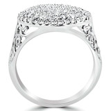 1 CTW Round Diamond Cluster Cocktail Ring in 14K White Gold (MDR140065)