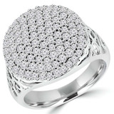 1 CTW Round Diamond Cluster Cocktail Ring in 14K White Gold (MDR140065)