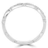 1/10 CTW Round Diamond Vintage Semi-Eternity Wedding Band Ring in 14K White Gold (MDR140066)