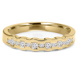 1/4 CTW Round Diamond Semi-Eternity Wedding Band Ring in 14K Yellow Gold (MDR140068)