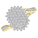 1/2 CTW Round Diamond Cluster Cocktail Ring in 14K Yellow Gold (MDR140084)