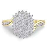 1/2 CTW Round Diamond Cluster Cocktail Ring in 14K Yellow Gold (MDR140084)