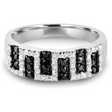 1/4 CTW Round Black Diamond Cocktail Ring in 14K White Gold (MDR140087)