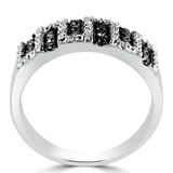 1/4 CTW Round Black Diamond Cocktail Ring in 14K White Gold (MDR140087)