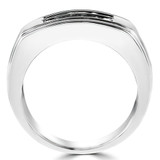 1/2 CTW Princess Diamond Two-Row Cocktail Mens Ring in 14K White Gold (MDR140106)