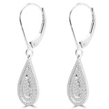 1/2 CTW Round Diamond Double Pear Halo Drop/Dangle Earrings in 14K White Gold (MDR140116)