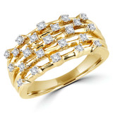 1/4 CTW Round Diamond Five-Row Cocktail Ring in 14K Yellow Gold (MDR140122)