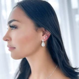 1 CTW Round Diamond Pear Halo Drop/Dangle Earrings in 14K White Gold (MDR140123)