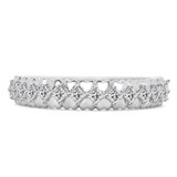 3/8 CTW Princess Diamond Heart Semi-Eternity Wedding Band Ring in 14K White Gold (MDR140128)