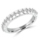 3/8 CTW Princess Diamond Heart Semi-Eternity Wedding Band Ring in 14K White Gold (MDR140128)