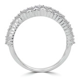 3/8 CTW Princess Diamond Heart Semi-Eternity Wedding Band Ring in 14K White Gold (MDR140128)