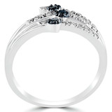 1/4 CTW Round Black Diamond Cocktail Ring in 14K White Gold (MDR140142)