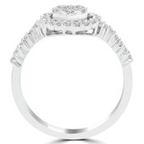 2/5 CTW Round Diamond Promise Halo Cluster Engagement Ring in 14K White Gold (MDR150001)