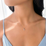 1/5 CTW Round Diamond Halo Pendant Necklace in 14K White Gold (MDR150034)