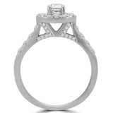 1 CTW Round Diamond Halo Engagement Ring in 14K White Gold (MDR160001)