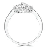 1/2 CTW Round Diamond Cluster Cocktail Ring in 14K White Gold (MDR160007)