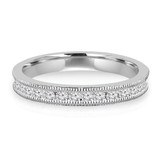 3/8 CTW Round Diamond Semi-Eternity Wedding Band Ring in 14K White Gold (MDR170035)