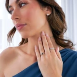 5/8 CTW Round Black Diamond Solitaire with Accents Engagement Ring in 14K White Gold (MDR170039)