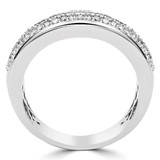 1/2 CTW Round Diamond Pave Semi-Eternity Wedding Band Ring in 14K White Gold (MDR170045)
