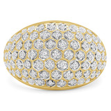 1/2 CTW Round Diamond Honeycomb Cocktail Ring in 14K Yellow Gold (MDR170046)