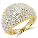 1/2 CTW Round Diamond Honeycomb Cocktail Ring in 14K Yellow Gold (MDR170046)
