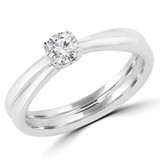 1/4 CT Round Diamond Promise Solitaire Engagement Ring in 14K White Gold (MDR170048)