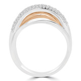 3/8 CTW Round Diamond Three-row Cocktail Ring in 14K Two-Tone Gold (MDR170050)
