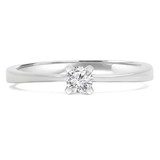 1/6 CT Round Diamond Promise Solitaire Engagement Ring in 14K White Gold (MDR170051)