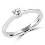 1/6 CT Round Diamond Promise Solitaire Engagement Ring in 14K White Gold (MDR170051)