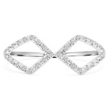1/8 CTW Round Diamond Cocktail Ring in 14K White Gold (MDR170055)