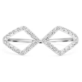 1/8 CTW Round Diamond Cocktail Ring in 14K White Gold (MDR170055)