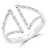 1/8 CTW Round Diamond Cocktail Ring in 14K White Gold (MDR170057)