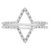 1/8 CTW Round Diamond Cocktail Ring in 14K White Gold (MDR170058)