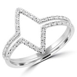 1/8 CTW Round Diamond Cocktail Ring in 14K White Gold (MDR170058)