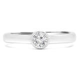 1/4 CT Round Diamond Promise Solitaire Engagement Ring in 14K White Gold (MDR170061)