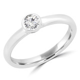 1/4 CT Round Diamond Promise Solitaire Engagement Ring in 14K White Gold (MDR170061)