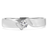1/6 CT Round Diamond Promise Bypass Solitaire Engagement Ring in 14K White Gold (MDR170069)
