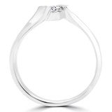 1/6 CT Round Diamond Promise Bypass Solitaire Engagement Ring in 14K White Gold (MDR170069)