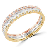 1/7 CTW Round Diamond Cocktail Ring in 14K Three-Tone Gold (MDR170074)