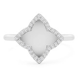 1/6 CTW Round Diamond Floral Cocktail Ring in 14K White Gold (MDR170087)