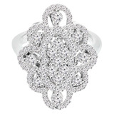 1 1/2 CTW Round Diamond Cocktail Ring in 14K White Gold (MDR170091)