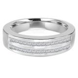 2/5 CTW Princess Diamond Two-Row Channel Set Semi-Eternity Anniversary Wedding Band Ring in 14K White Gold (MDR170092)