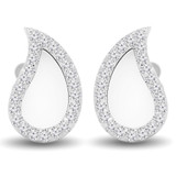 1/4 CTW Round Diamond Teardrop Stud Earrings in 14K White Gold (MDR170120)