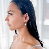 1/4 CTW Round Diamond Floral Drop/Dangle Earrings in 14K White Gold (MDR170138)