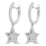 1/2 CTW Round Diamond Star Drop/Dangle Earrings in 14K White Gold (MDR170140)