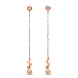 1/4 CTW Round Diamond Drop/Dangle Earrings in 14K Two-Tone Gold (MDR170151)