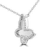1/5 CTW Round Diamond Butterfly Fancy Pendant Necklace in 14K White Gold (MDR170157)