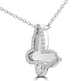 1/5 CTW Round Diamond Butterfly Fancy Pendant Necklace in 14K White Gold (MDR170157)