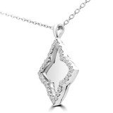 1/6 CTW Round Diamond Leaf Fancy Pendant Necklace in 14K White Gold (MDR170159)